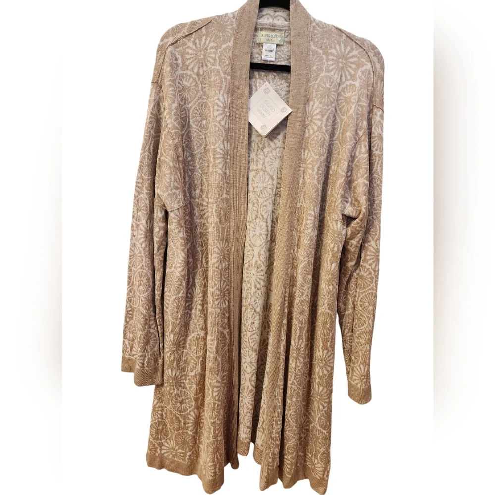 Sigrid Olsen Studio Long Sleeve Long Open Sweater Cardigan 1X - Picture 2 of 7